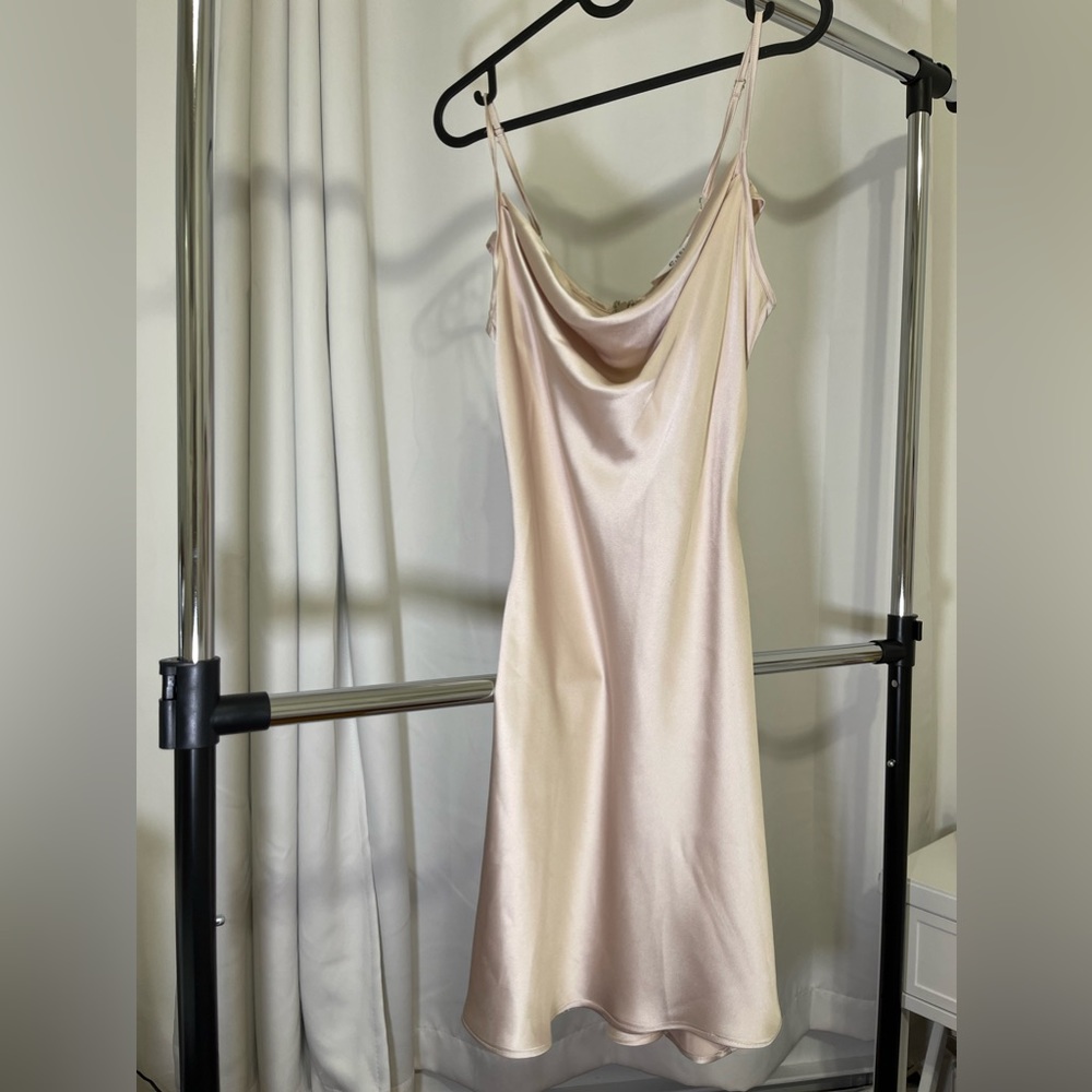 Champagne colored satin dress